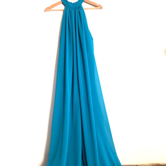 One One Six Halter Neck Palazzo Jumpsuit Teal - Picture 6 of 8